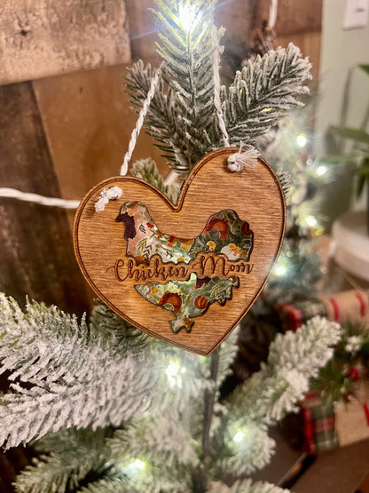 Crazy Chicken Lady, Chicken Mom, Mother Clucker Ornament