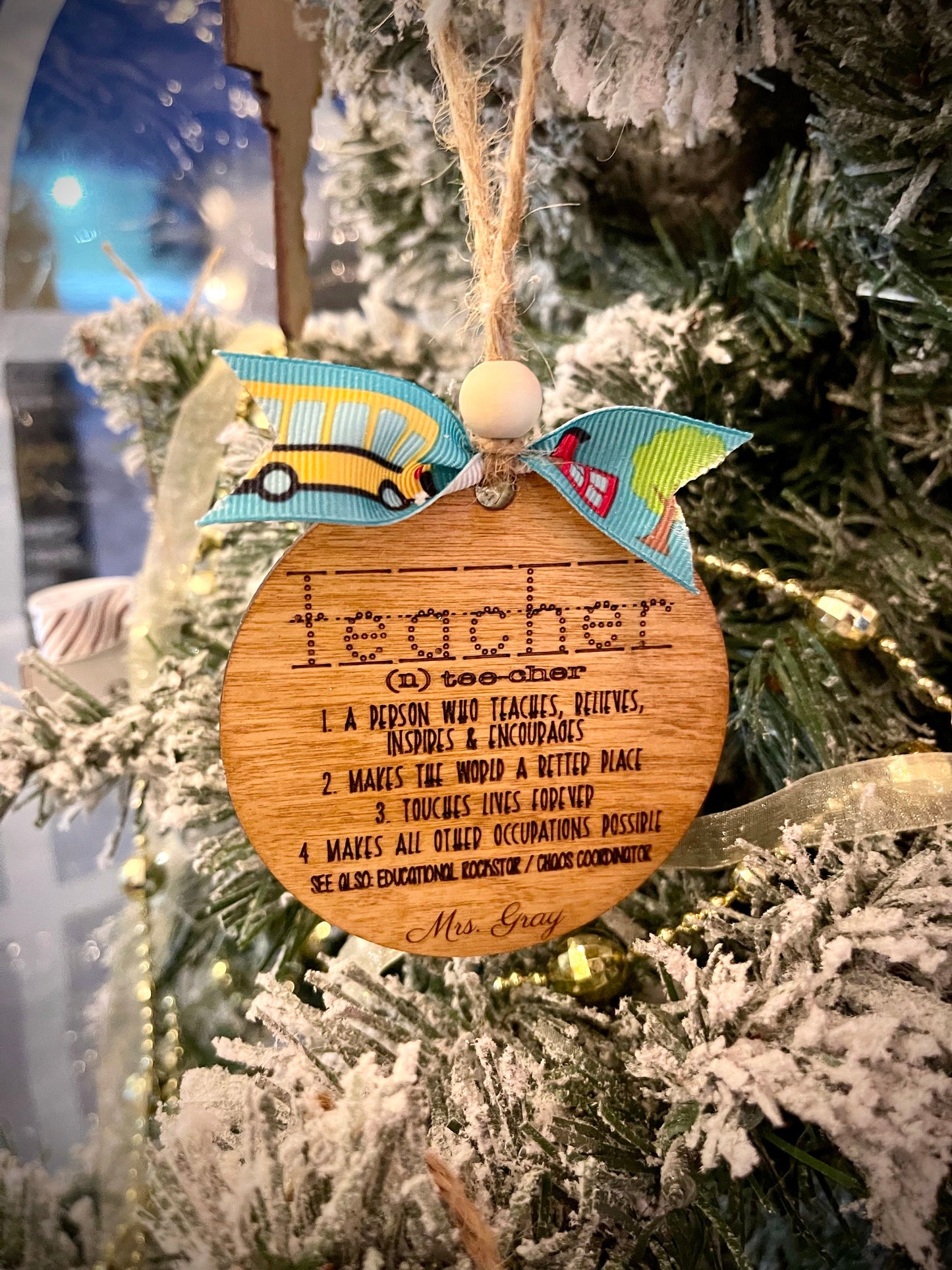 Teacher Principal Lunch-aide Custodian Aide School Nurse Ornament